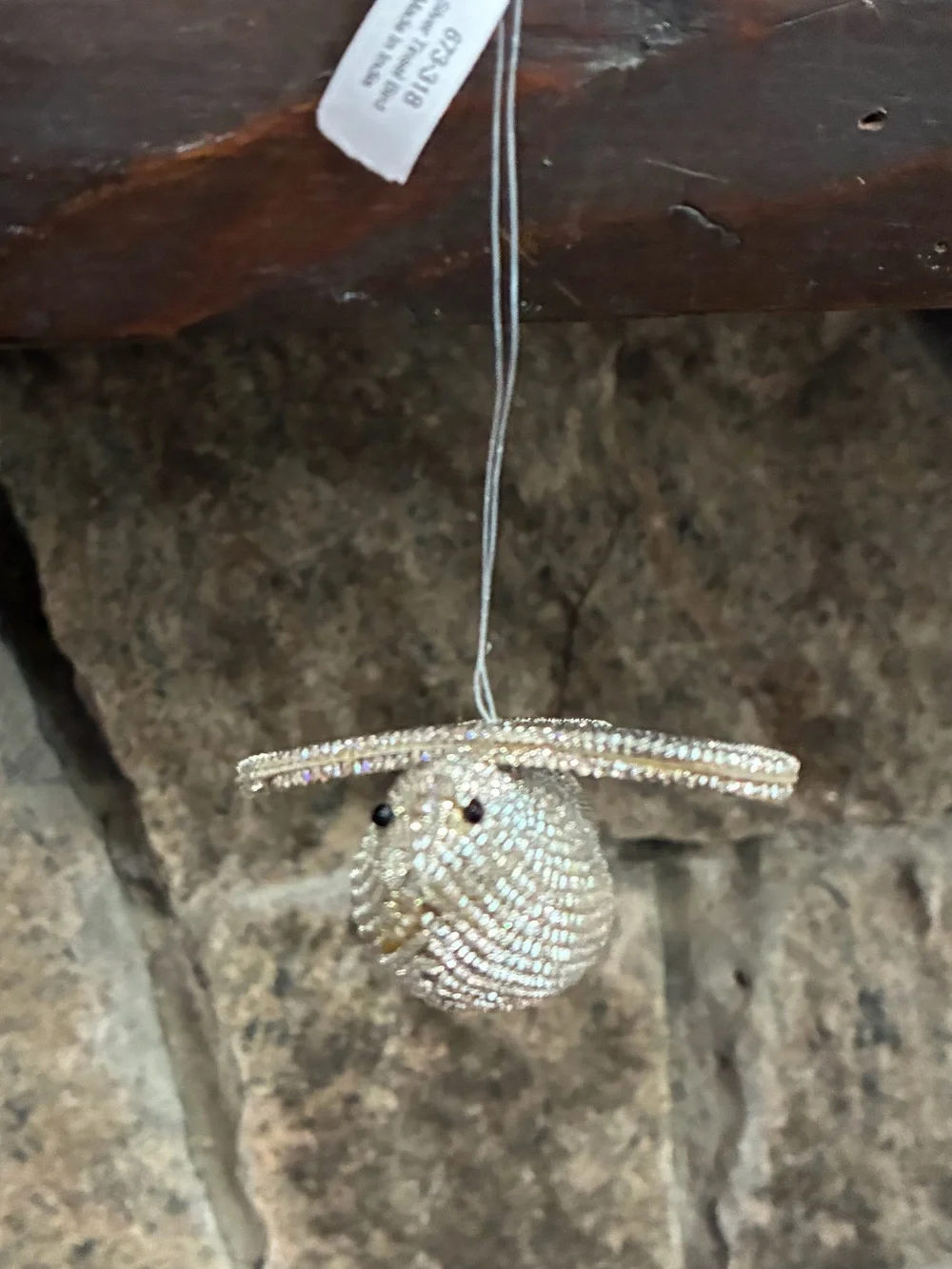 Crate & Barrel Silver Tinsel Bird Holiday Ornament Decor New With Tags